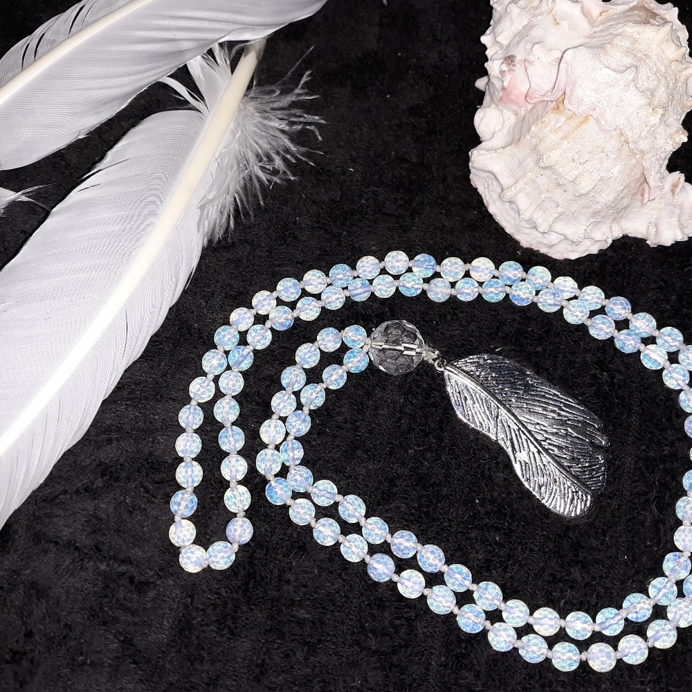 Rainbow moonstone necklace